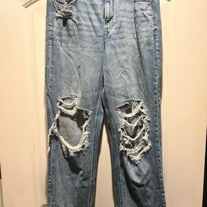 American Eagle Outfitters Light Blue High Rise Distressed Jeans